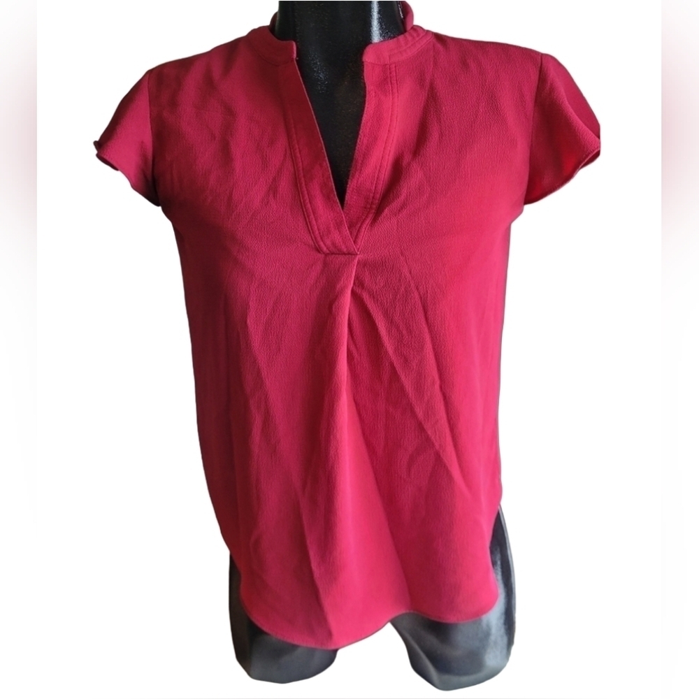 Calvin Klein Red Short Flutter Sleeve Top Size S